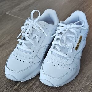 Reebok White Sneakers with Gold Accent